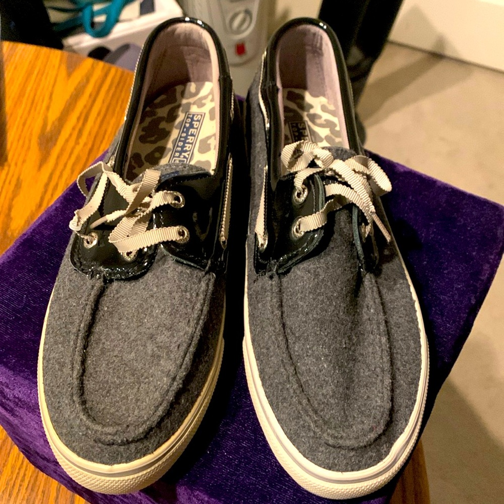 Sperry patent leather and wool-like shoes! Unworn!